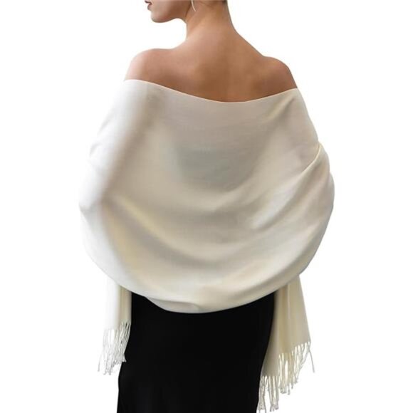 Womens Pashmina Shawl Wrap - Soft Warm Cashmere Feel Winter Scarf - Picture 7 of 7